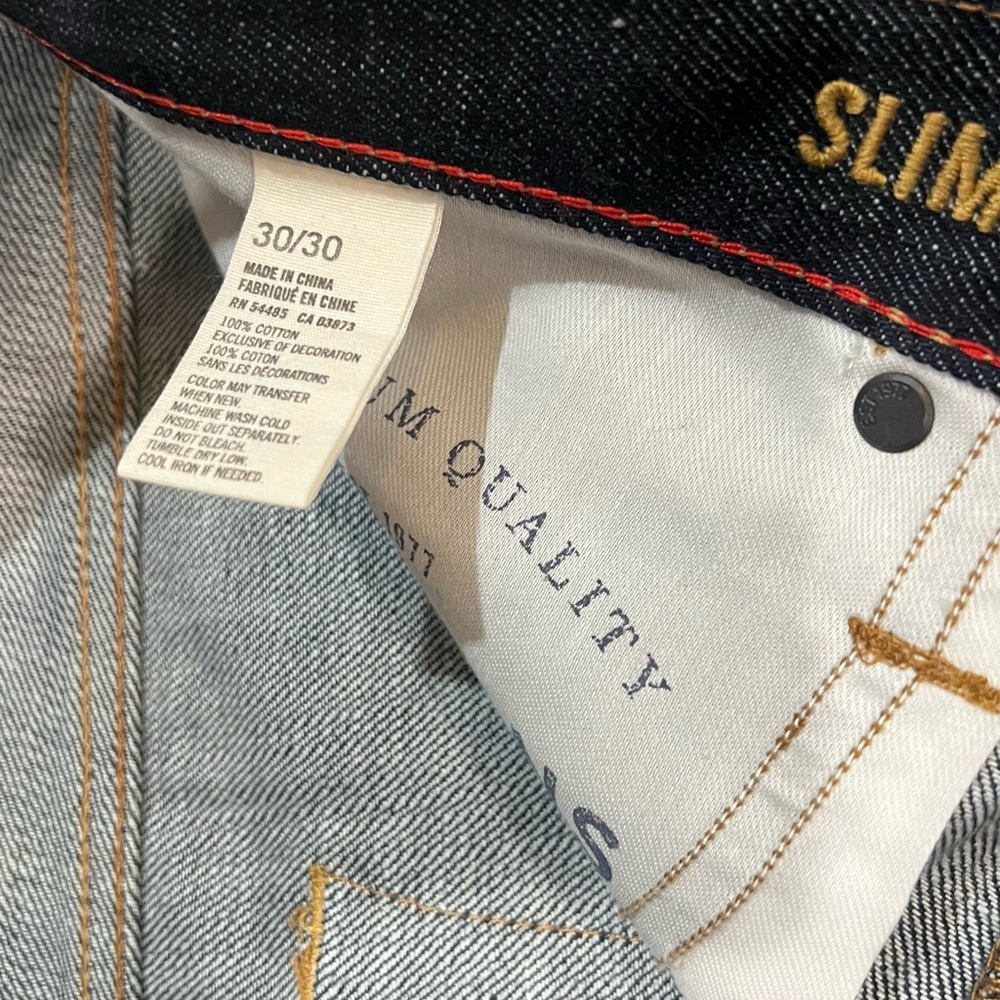 Dark wash Slim Straight Jeans with Premium